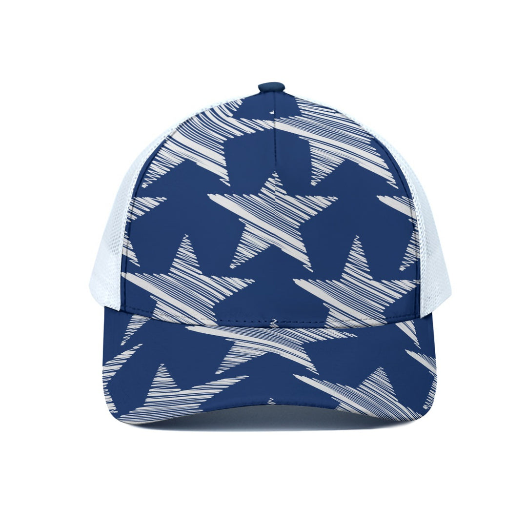 Scribble Stars - Unisex Trucker Hat With White Half-mesh