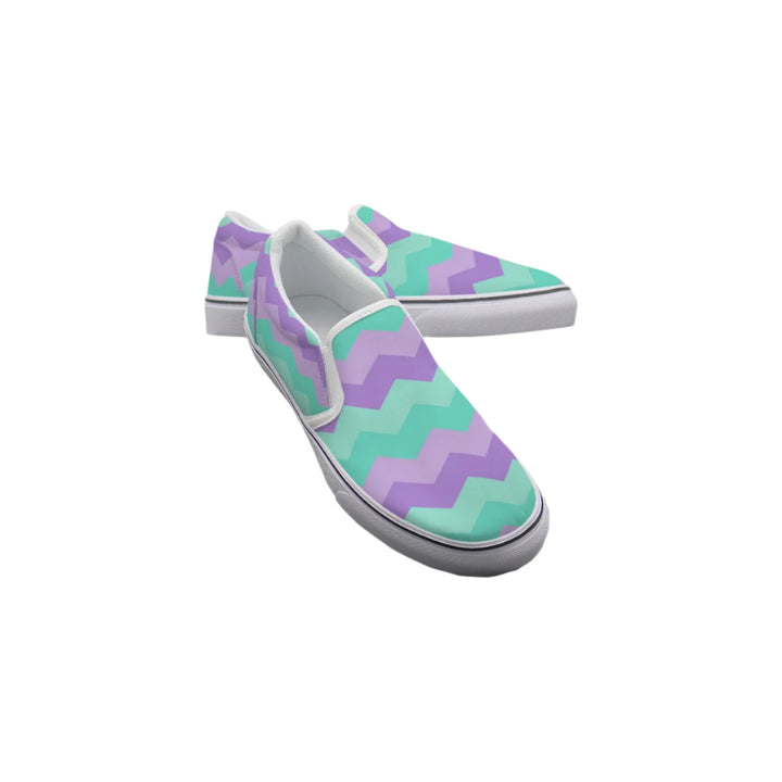 Easter Chevron - Women's Slip On Sneakers
