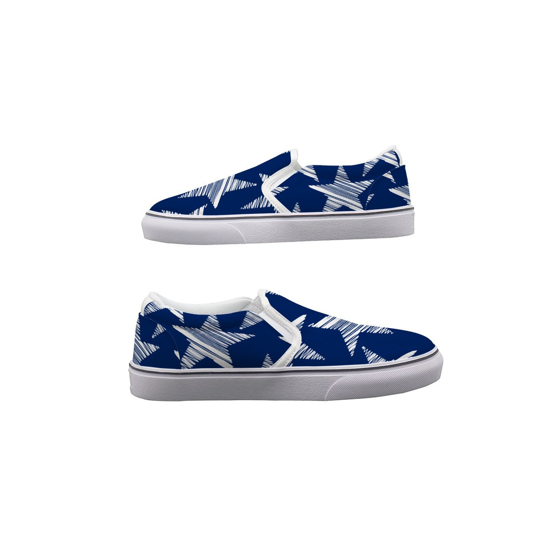 Scribble Stars - Women's Slip On Sneakers