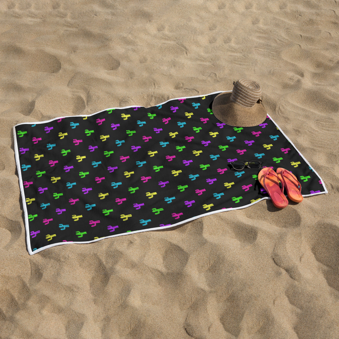 Neon Cactus - Rectangular Beach Towel