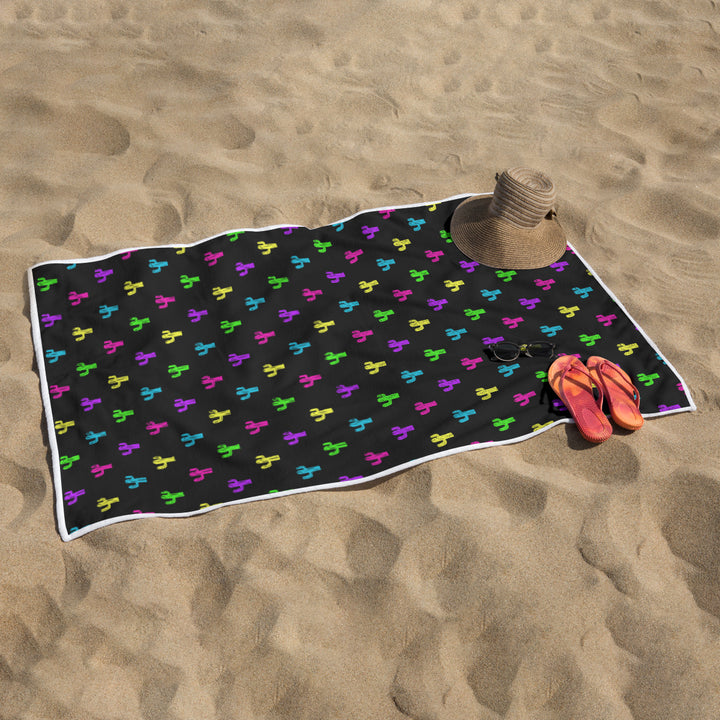 Neon Cactus - Rectangular Beach Towel