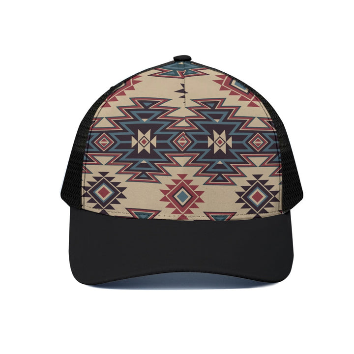 Tribal Indian Tan - Unisex Trucker Hat With Black Half-mesh