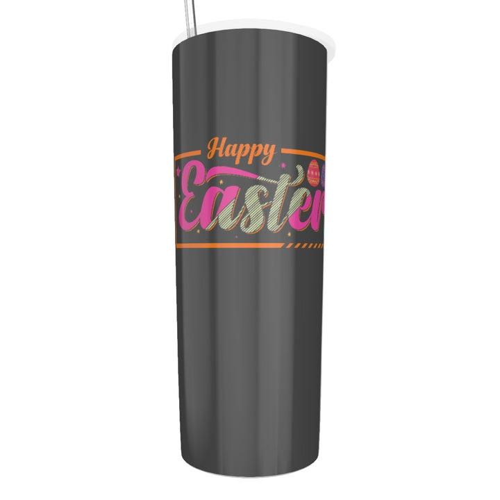 Happy Easter - Glitter Tumbler With Stainless Steel Straw 20oz