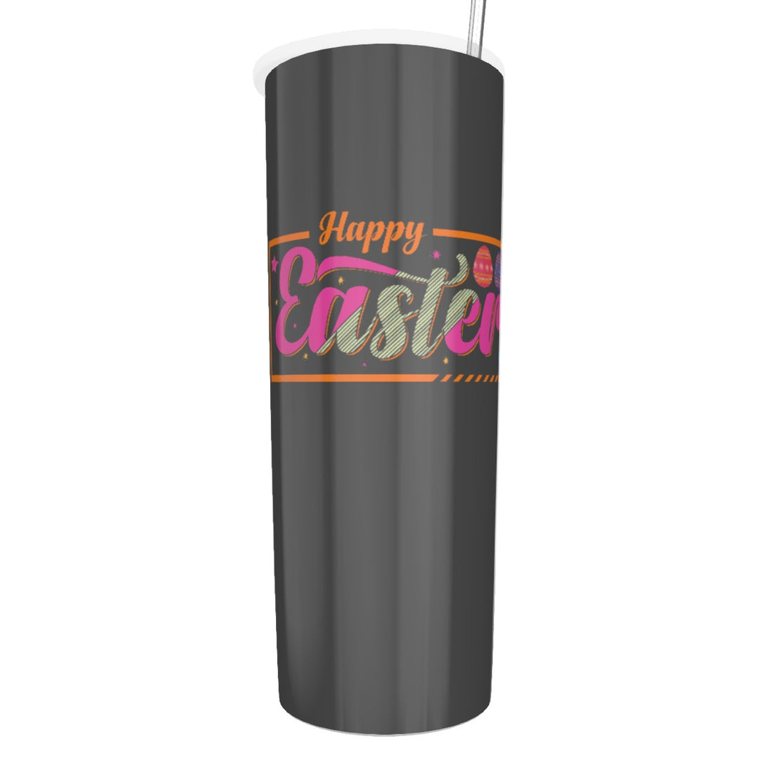 Happy Easter - Glitter Tumbler With Stainless Steel Straw 20oz