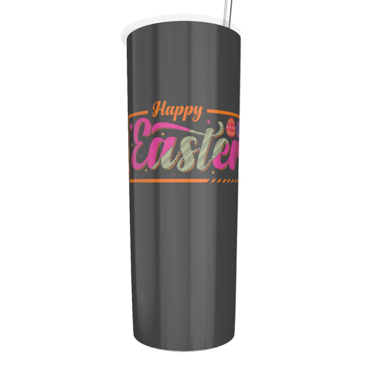 Happy Easter - Glitter Tumbler With Stainless Steel Straw 20oz