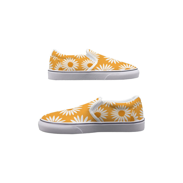 Yellow Sunflower Pattern - Women's Slip On Sneakers