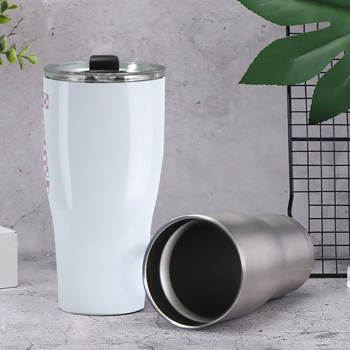 Pink Check Mama - Cone Tumbler 30oz