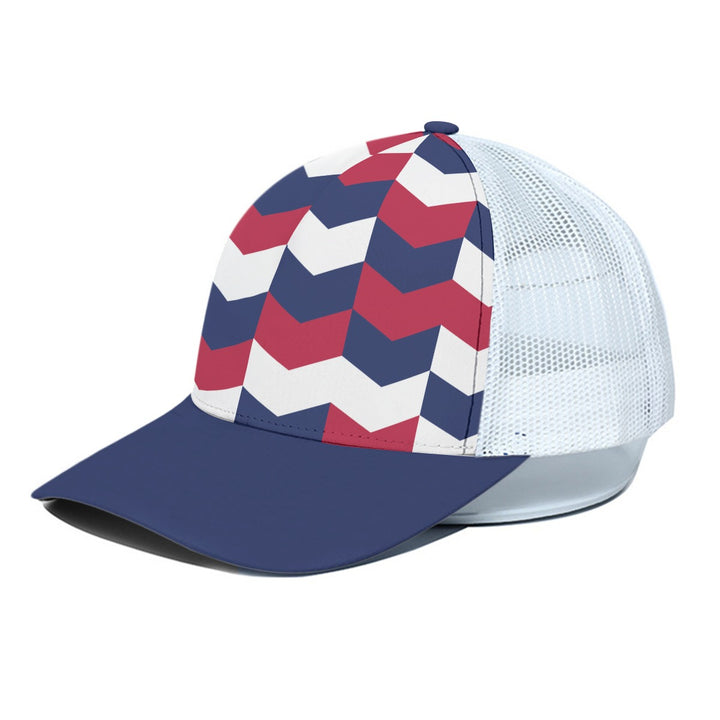 Patriotic Abstract - Unisex Trucker Hat With White Half-mesh