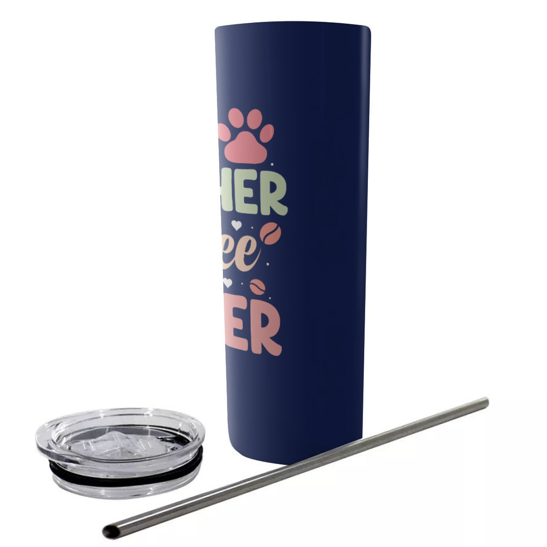 Dog Mother - Glitter Tumbler With Stainless Steel Straw 20oz