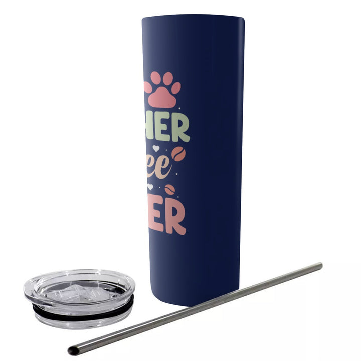 Dog Mother - Glitter Tumbler With Stainless Steel Straw 20oz