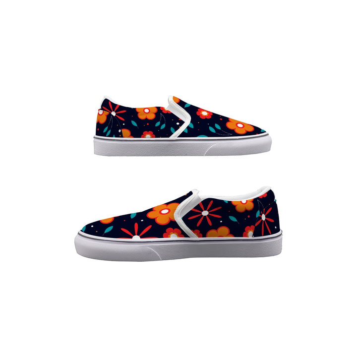 Abstract Flowers - Women's Slip On Sneakers