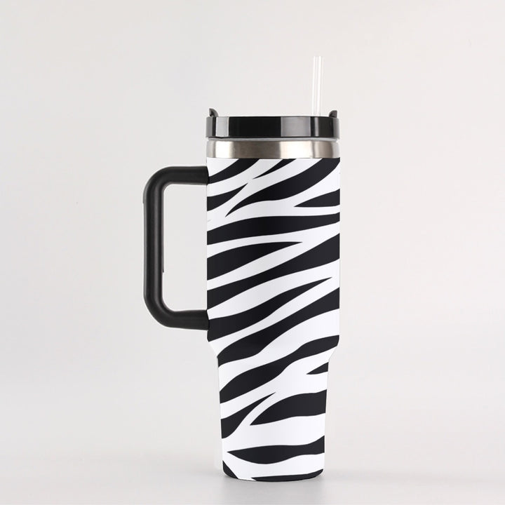 Zebra Print - 40 oz Tumbler With Handle