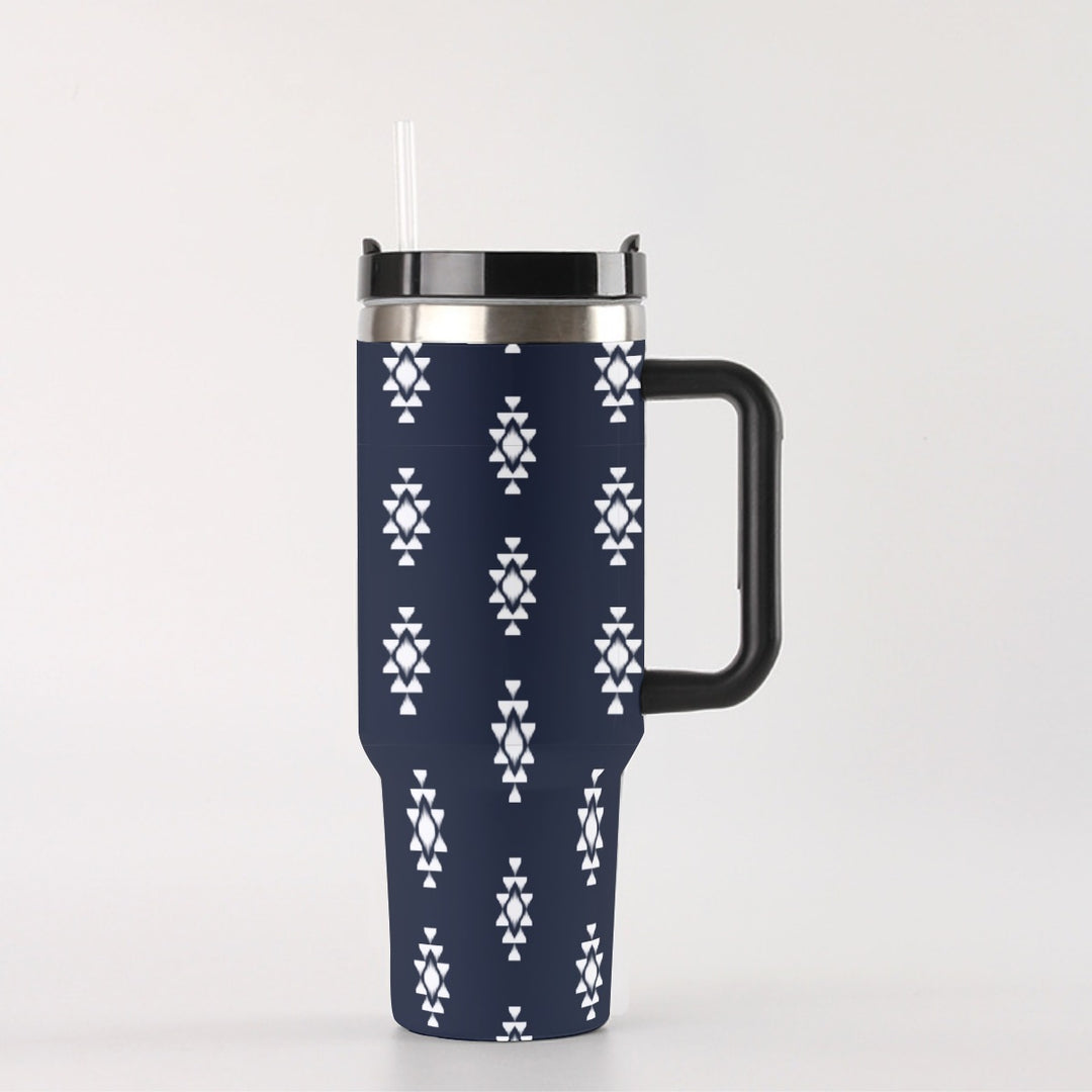 Black Tribal - 40 oz Tumbler With Handle
