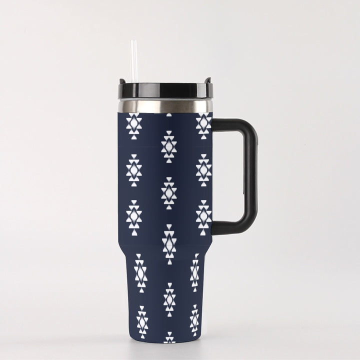 Black Tribal - 40 oz Tumbler With Handle