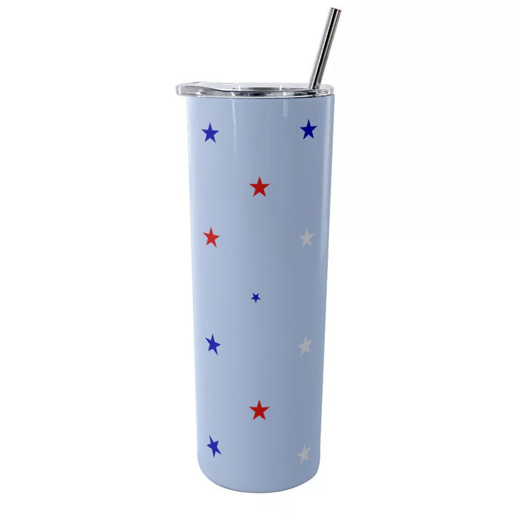 Stars - Glitter Tumbler With Stainless Steel Straw 20oz
