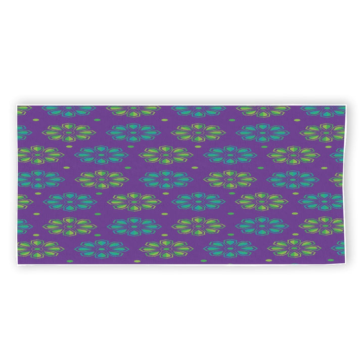 Neon Flowers - Rectangular Beach Towel