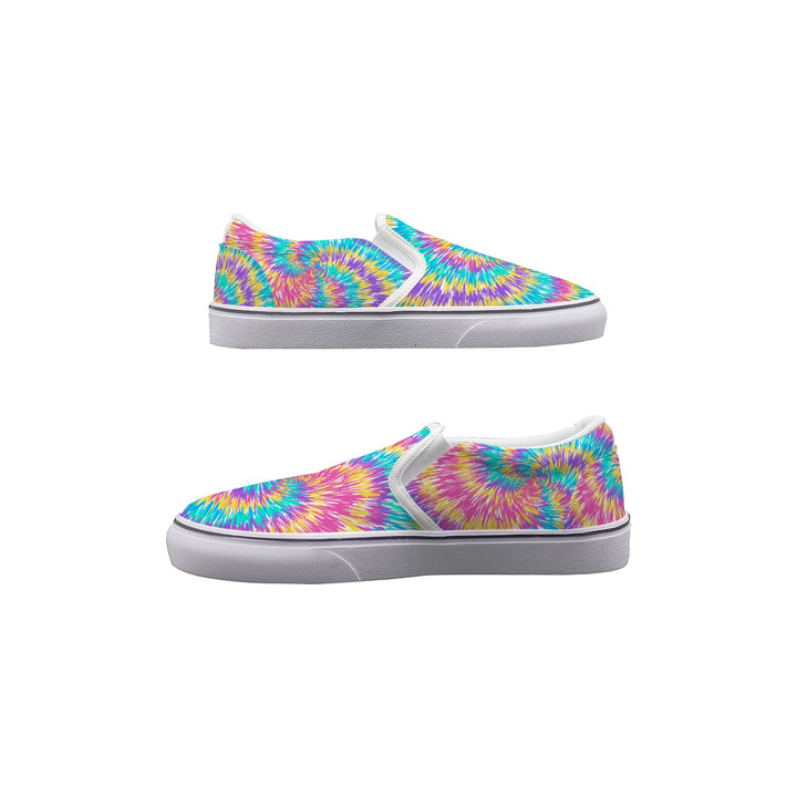 Pink & Blue Tie Dye - Women's Slip On Sneakers