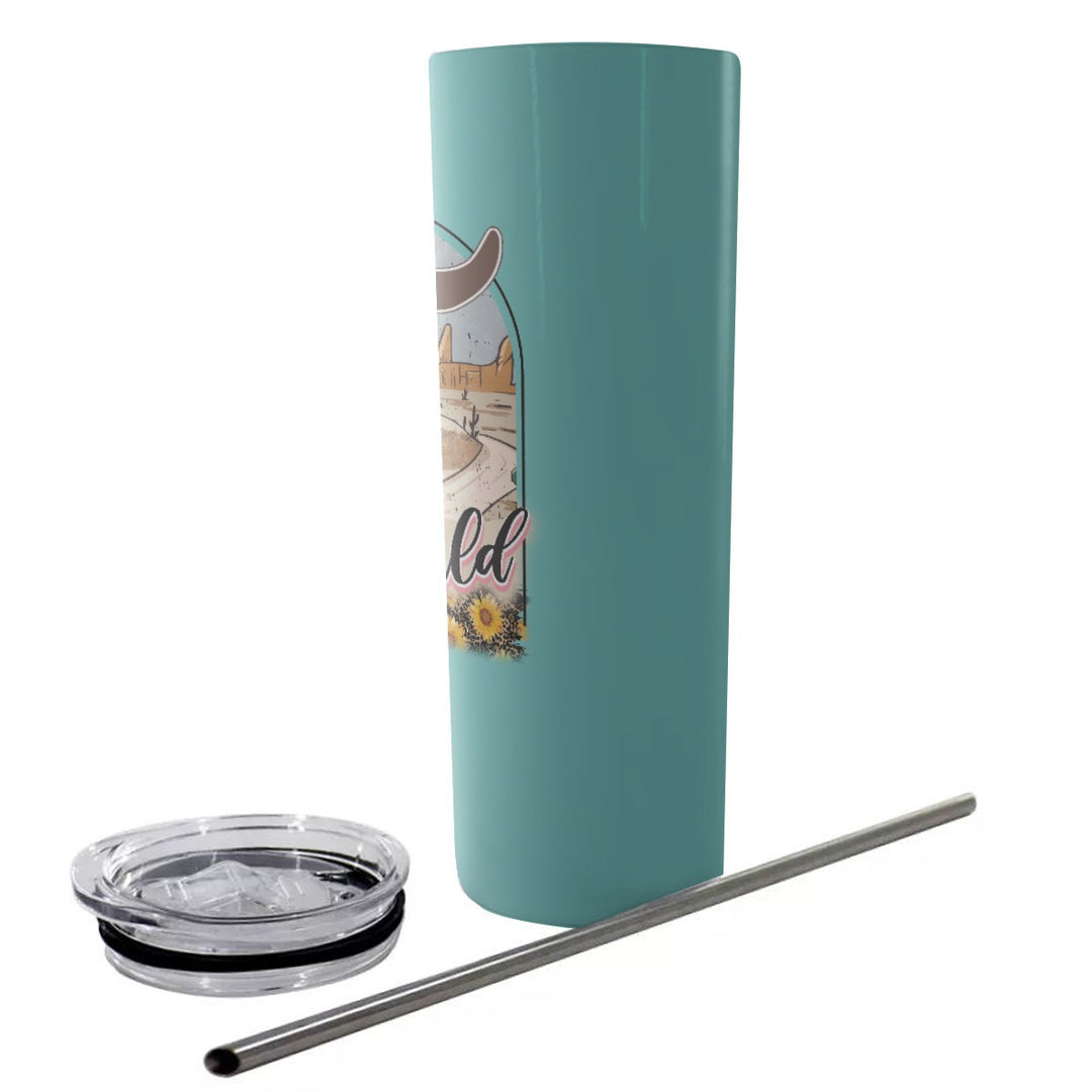 Wild Child - Glitter Tumbler With Stainless Steel Straw 20oz