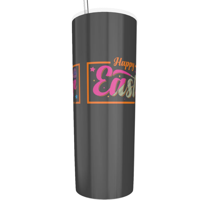 Happy Easter - Glitter Tumbler With Stainless Steel Straw 20oz