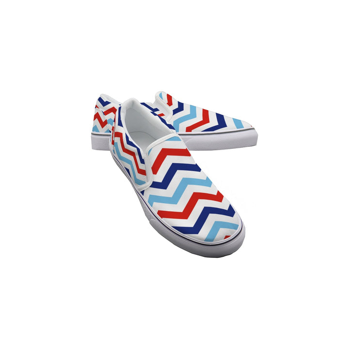 Patriotic Chevron - Women's Slip On Sneakers
