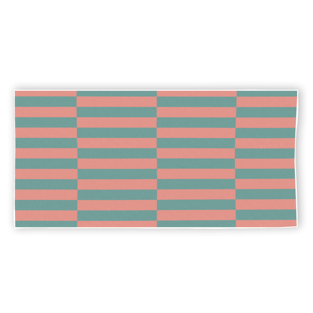 Peach Grid - Rectangular Beach Towel