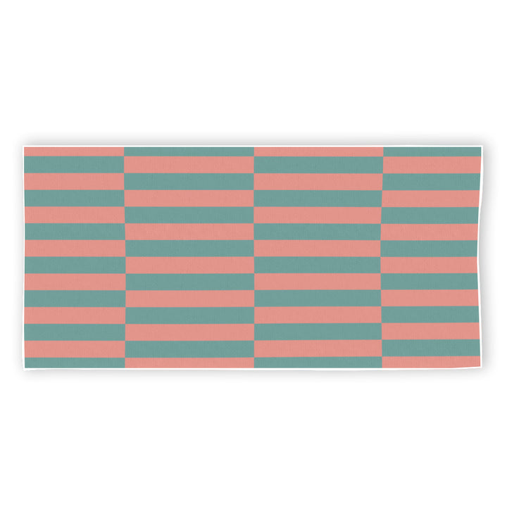 Peach Grid - Rectangular Beach Towel