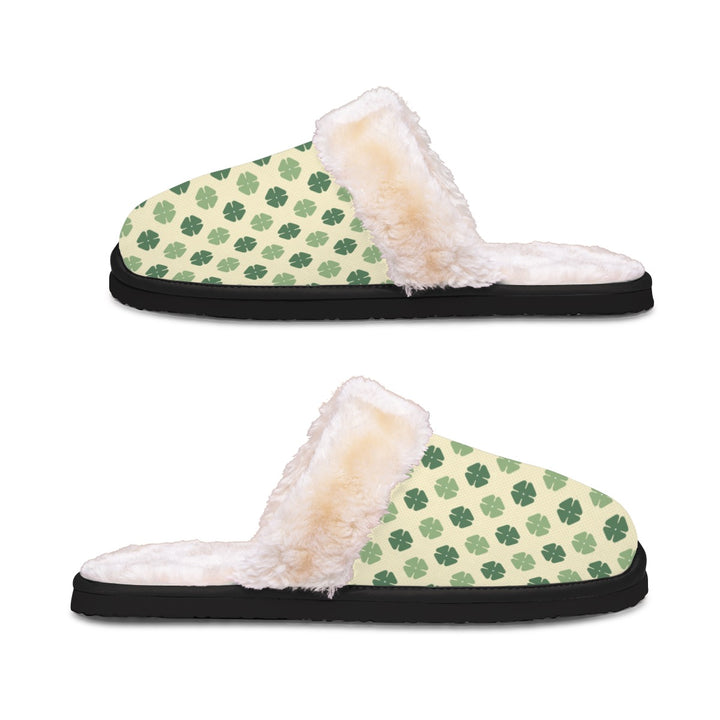 Yellow Clover - Women's Home Plush Slippers