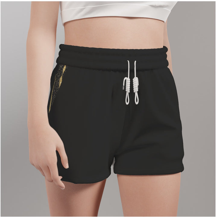 Black & Gold Sparkle -  All-Over Print Women's Casual Shorts