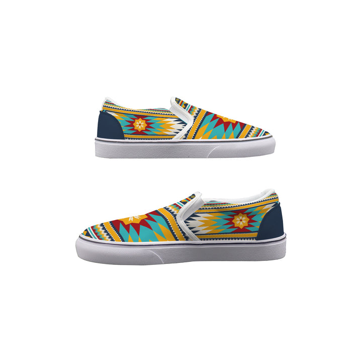 Gold Aztec - Women's Slip On Sneakers