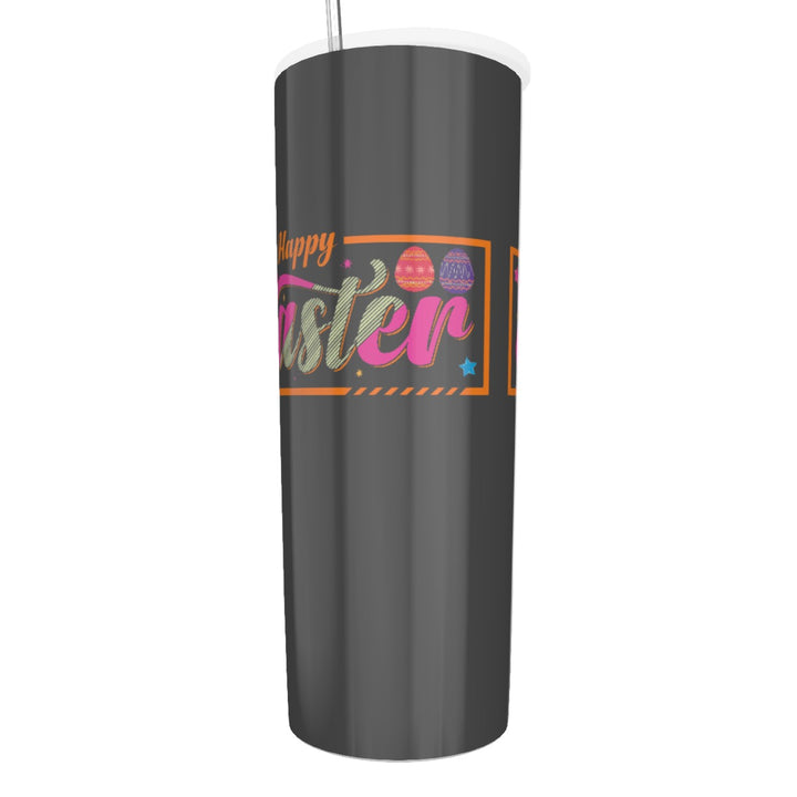 Happy Easter - Glitter Tumbler With Stainless Steel Straw 20oz