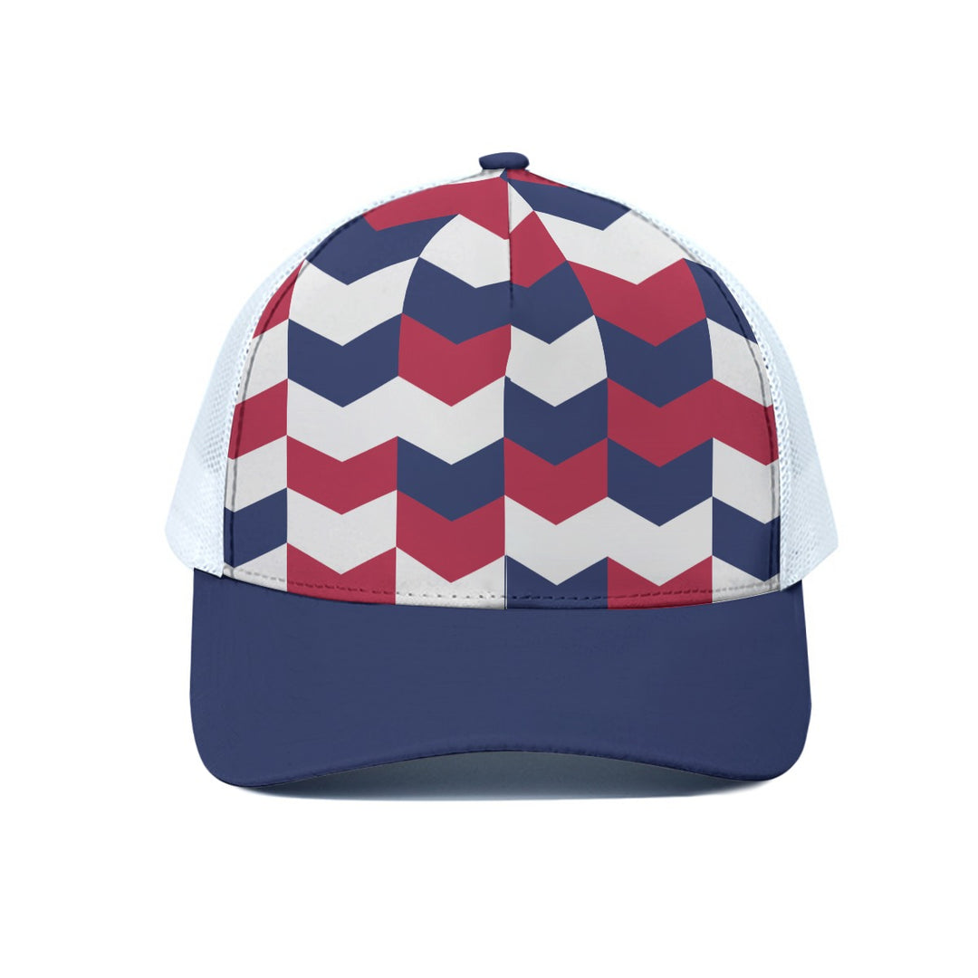 Patriotic Abstract - Unisex Trucker Hat With White Half-mesh