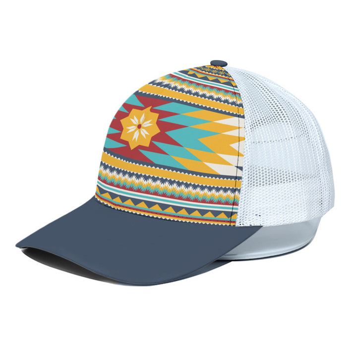 Gold Aztec - Unisex Trucker Hat With White Half-mesh