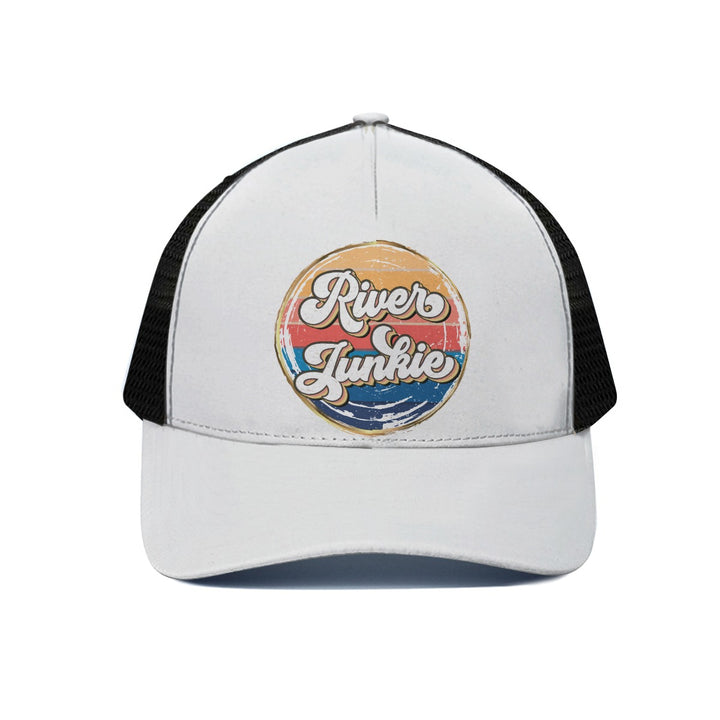 River Junkie - Unisex Trucker Hat With Black Half-mesh