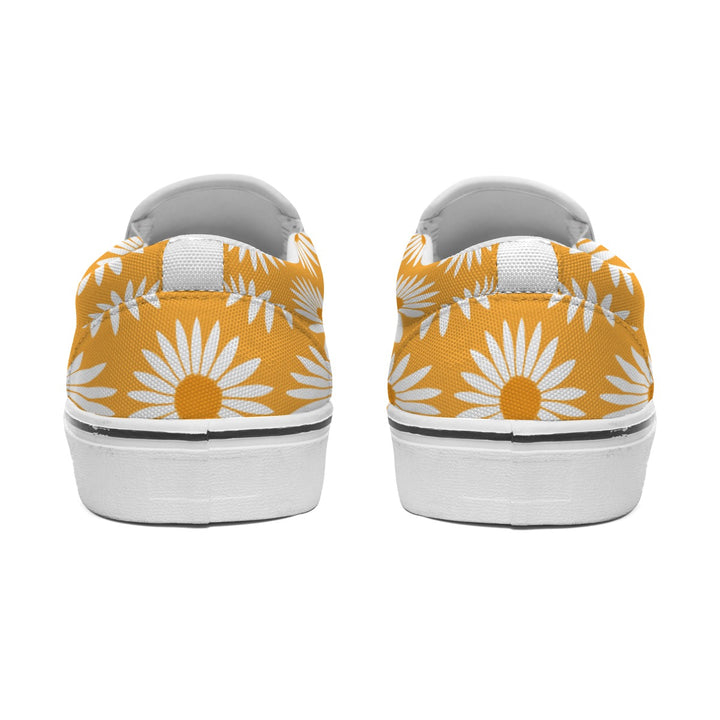 Yellow Sunflower Pattern - Women's Slip On Sneakers
