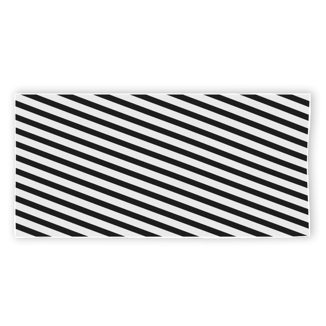 Black & White Stripe - Rectangular Beach Towel
