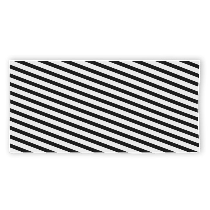 Black & White Stripe - Rectangular Beach Towel