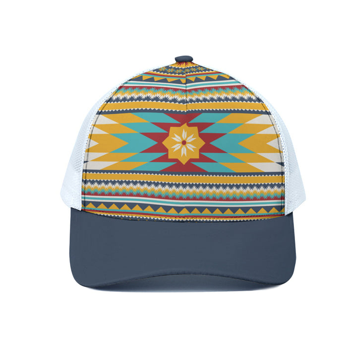 Gold Aztec - Unisex Trucker Hat With White Half-mesh