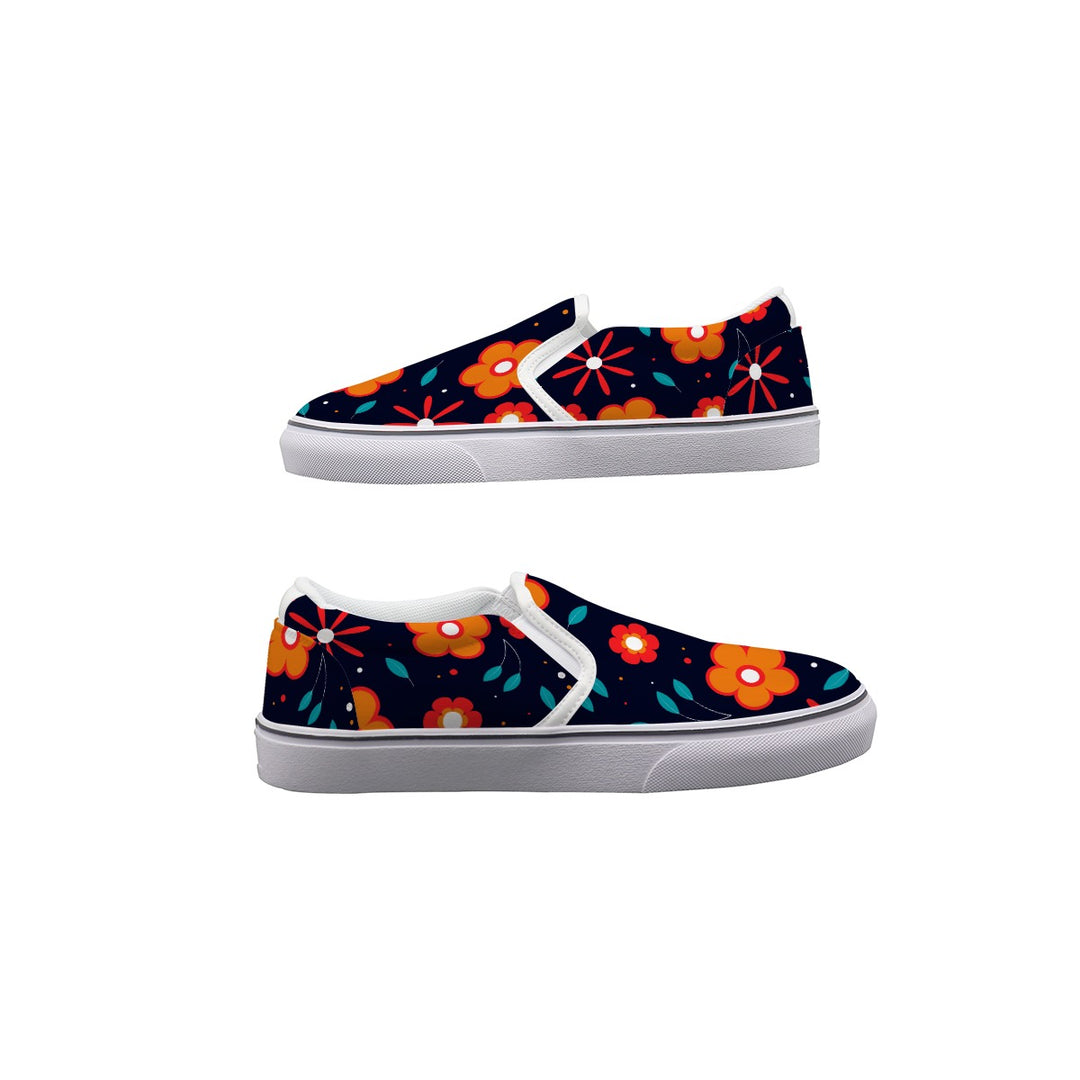 Abstract Flowers - Women's Slip On Sneakers