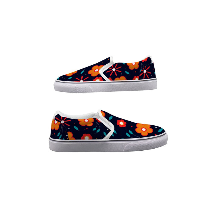 Abstract Flowers - Women's Slip On Sneakers