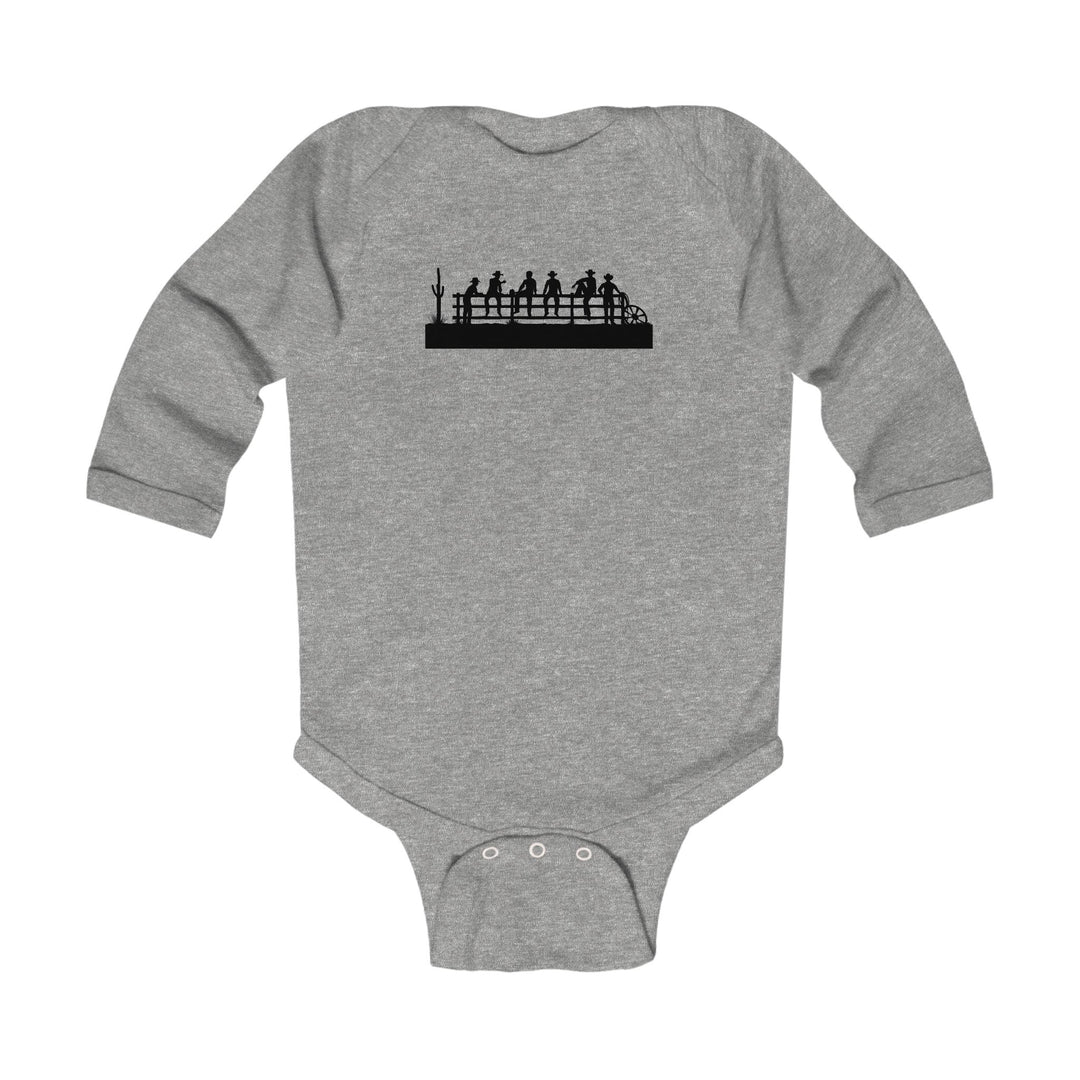 Cowboys On Fence Silhouette - Infant Long Sleeve Bodysuit