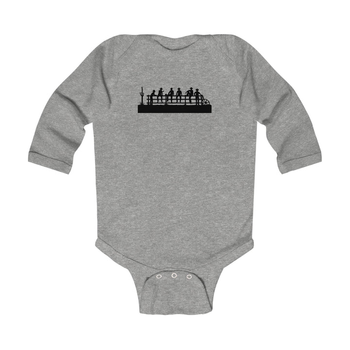 Cowboys On Fence Silhouette - Infant Long Sleeve Bodysuit