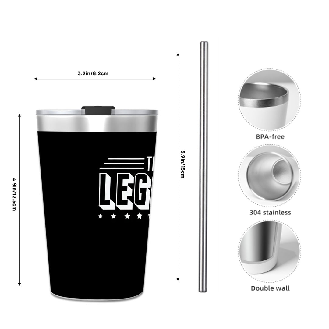 The Legacy - Stainless Steel Water Bottle With Straw (12oz)