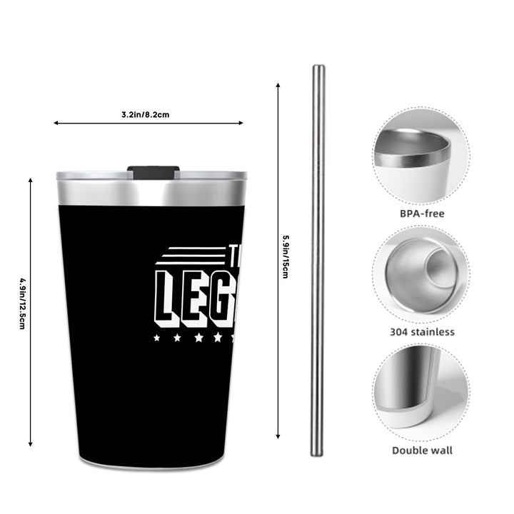 The Legacy - Stainless Steel Water Bottle With Straw (12oz)
