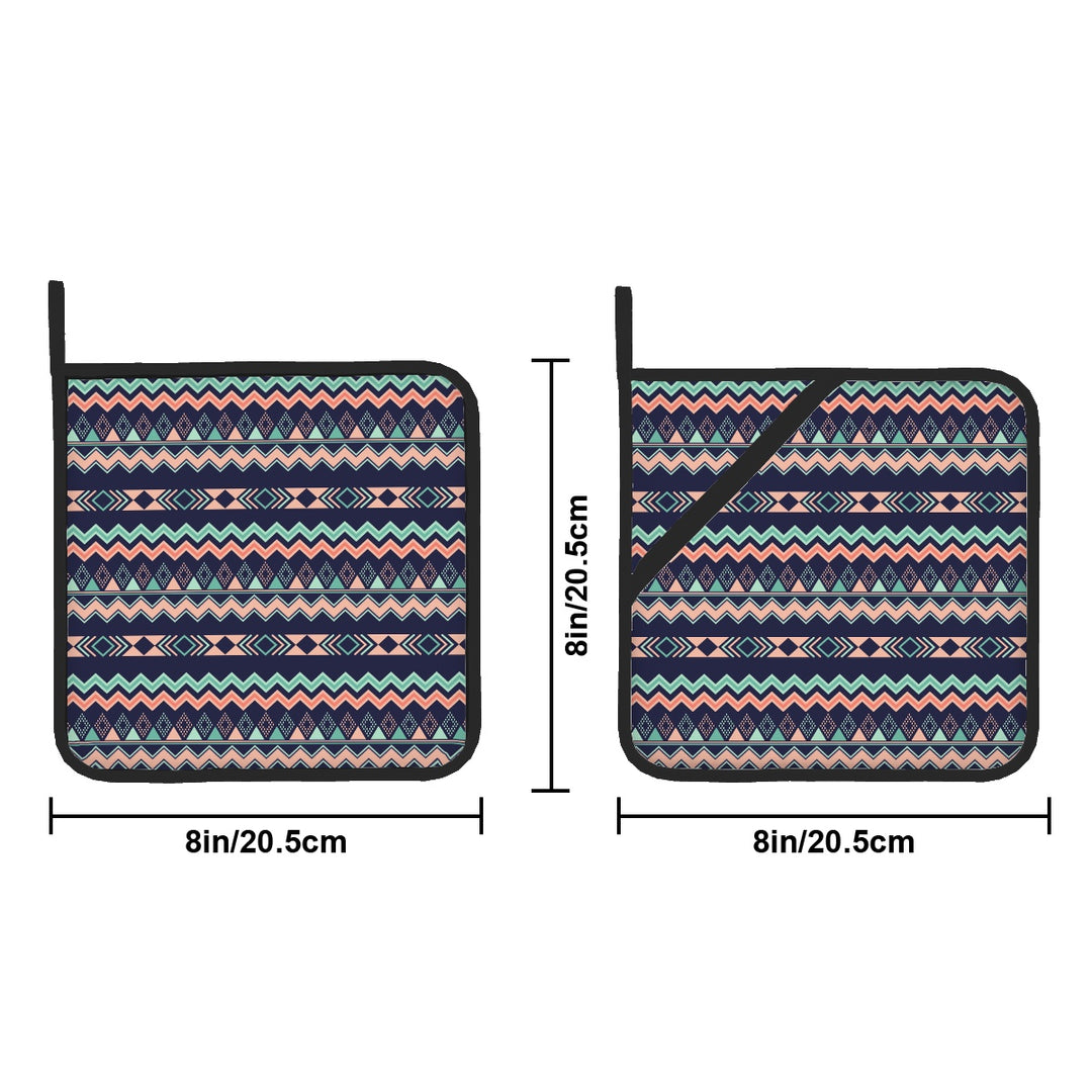Peach Aztec Chevron - Pot Holders Set of 2