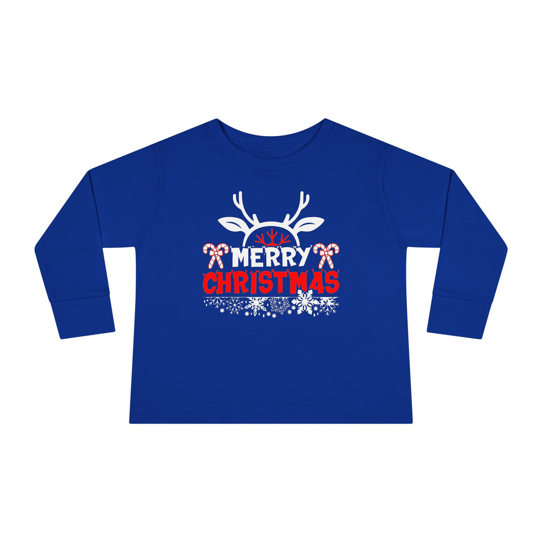 Merry Christmas Antlers - Toddler Long Sleeve Tee