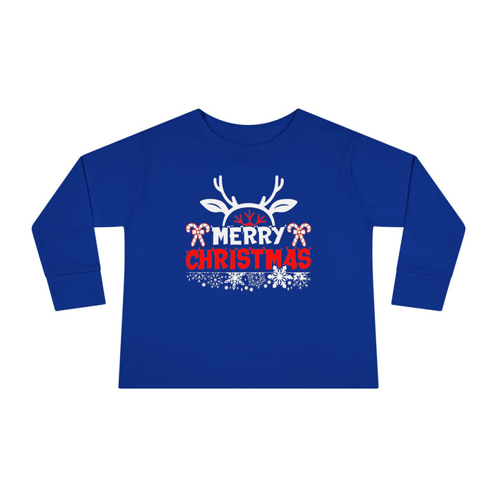 Merry Christmas Antlers - Toddler Long Sleeve Tee