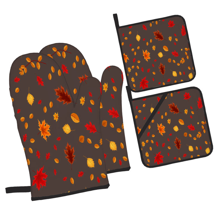 Happy Turkey Day - Oven Mitts and Pot Holders Set of 4
