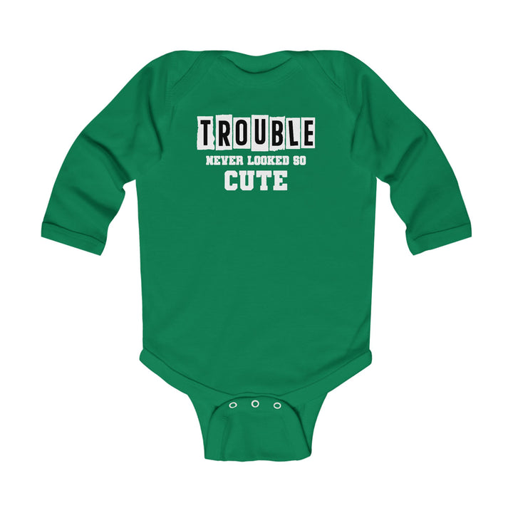 Trouble Never Looked So Cute - Infant Long Sleeve Bodysuit
