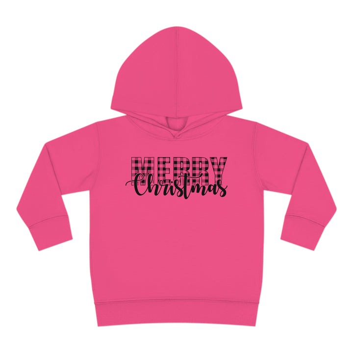 Merry Christmas Buffalo Plaid - Toddler Pullover Fleece Hoodie