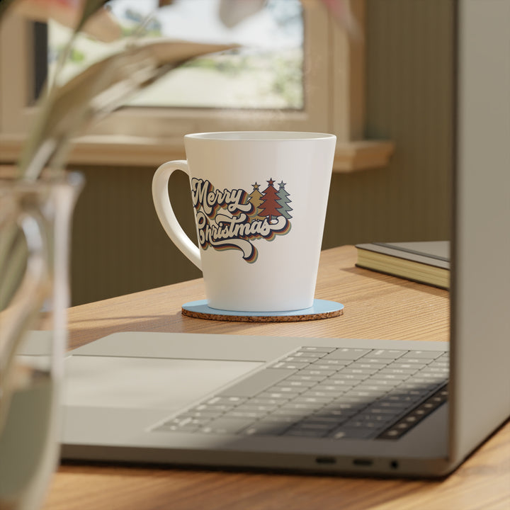 Retro Merry Christmas - Latte Mug, 12oz